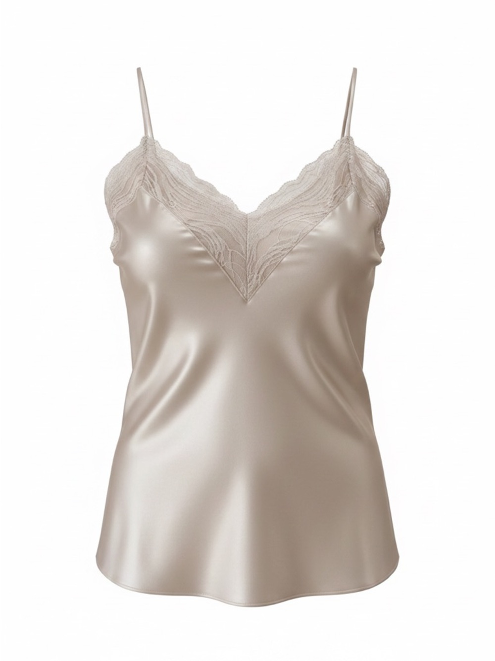 Express Lace Trim Cami in Nude/Taupe